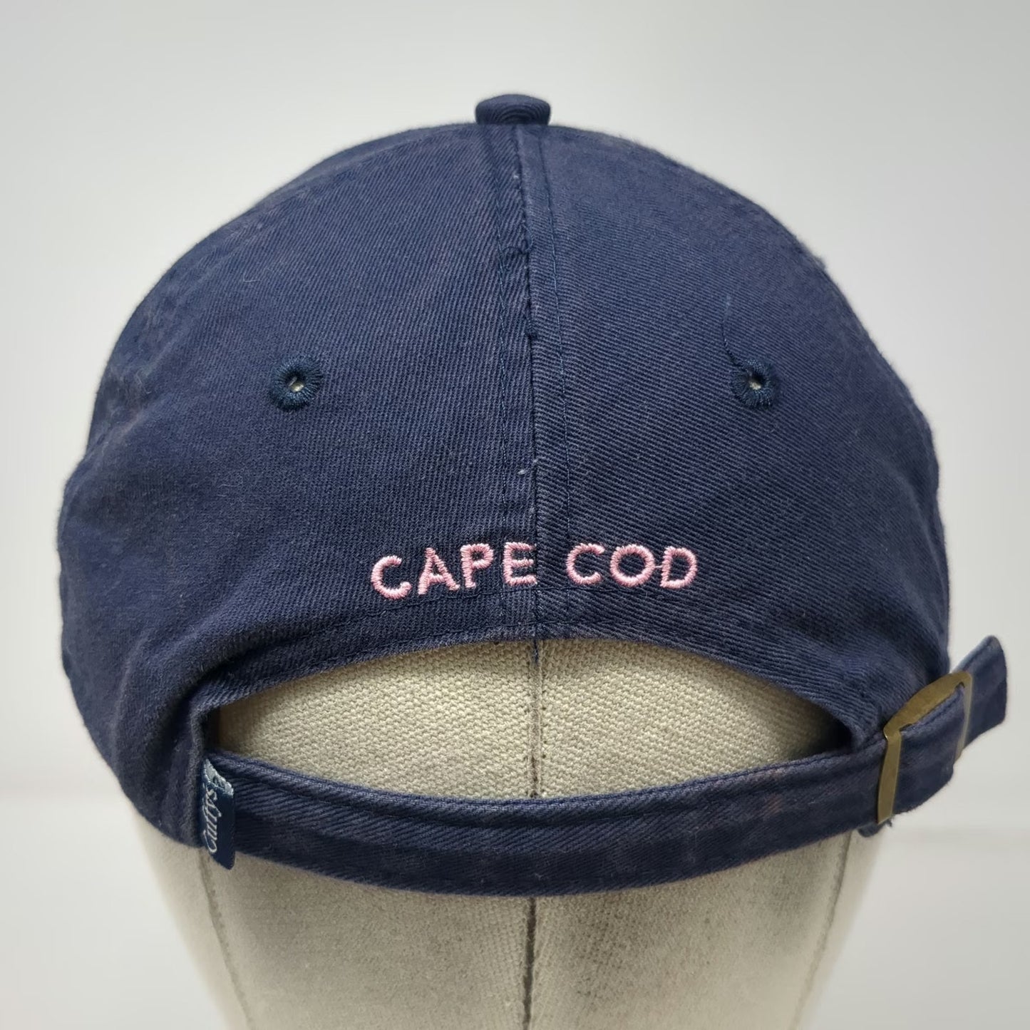Cuffys Baseball Cap Blue Pink Womens Cape Cod Embroidered Cotton Slideback Hat