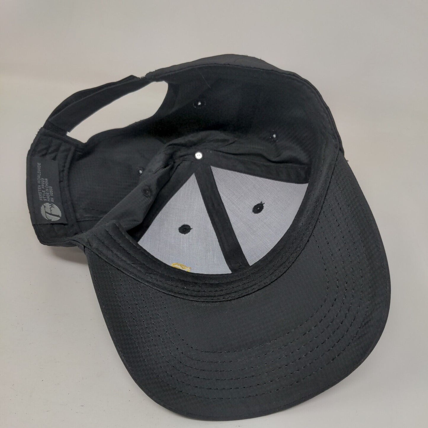 Ver-Mac Strapback Hat Black One Size Adjustable Embroidered 6 Panel