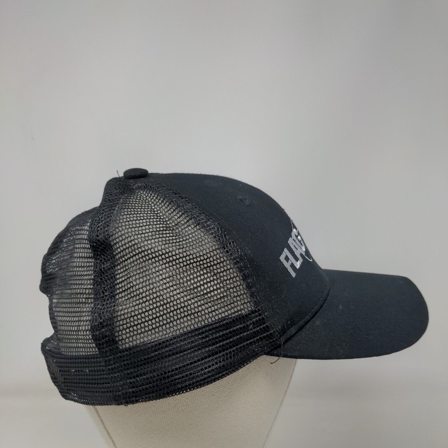 Flag Nor Fail Snapback Mesh Back Trucker Hat Black One Size Embroidered