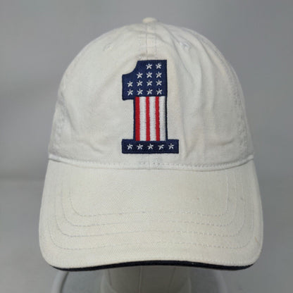 Hyp Slideback Hat Cream Size OSFM Embroidered Patriotic American Flag #1 Logo