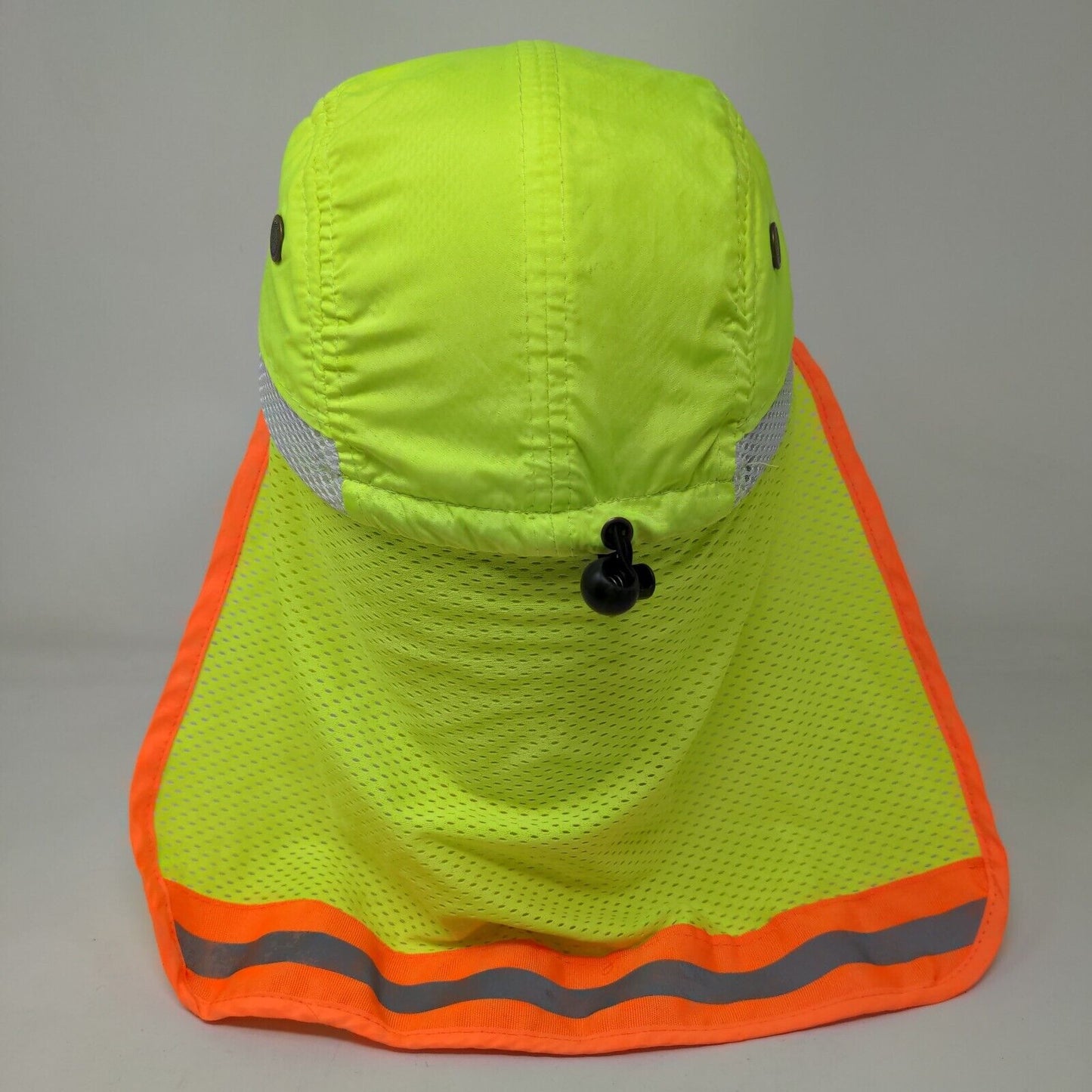 Unbranded Toggle Back Sun Hat Green One Size Neck Flap Reflective Vent Holes