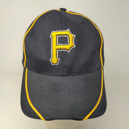 Pittsburgh Pirates Men's Strapback Hat Black Gold Embroidered Sports Hospital