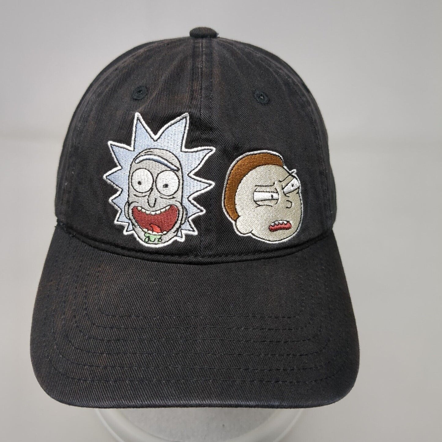 Rick And Morty Slideback Hat Black OSFA Adjustable Embroidered Adult Swim