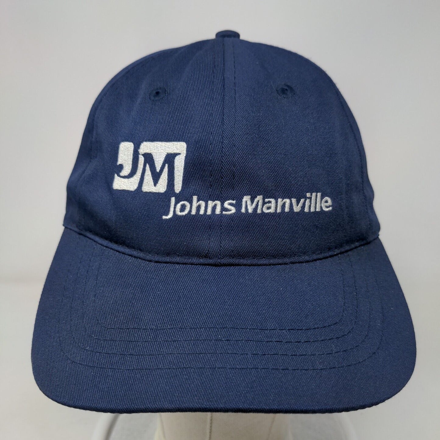 Johns Manville Lowes Strapback Hat Blue One Size Adjustable Embroidered 6 Panel