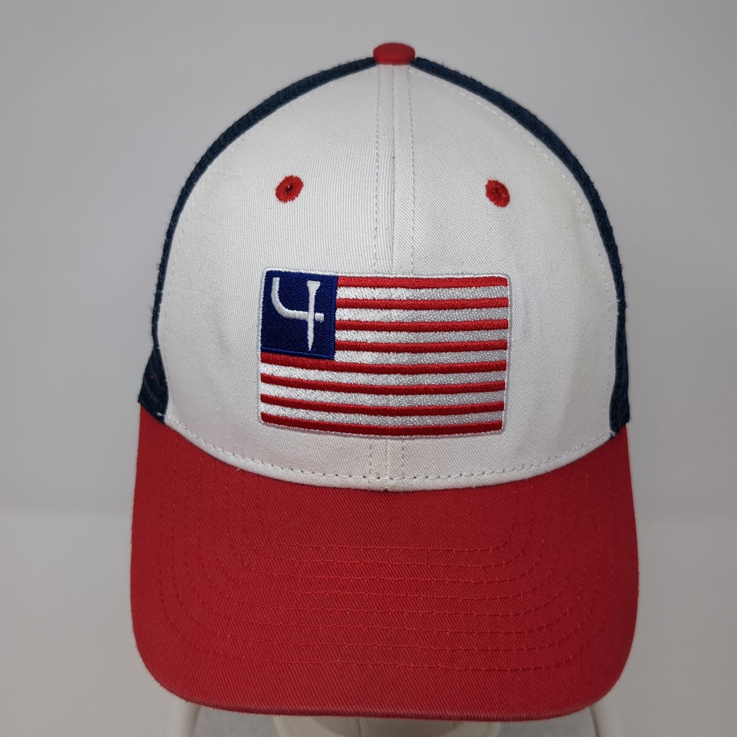 USA Flag Snapback Mesh Back Trucker Hat Multicolor One Size Adjustable
