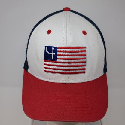 USA Flag Snapback Mesh Back Trucker Hat Multicolor One Size Adjustable
