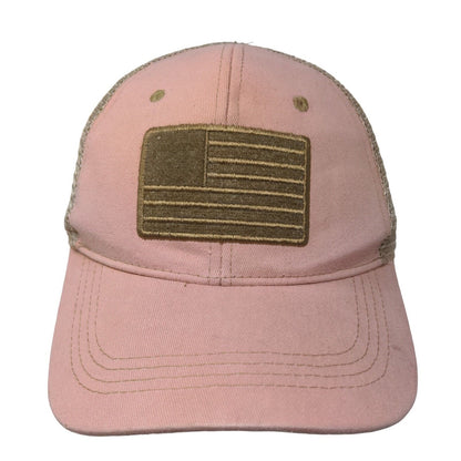 American Flag Snapback Mesh Back Trucker Hat Pink OSFM Highland Tactical