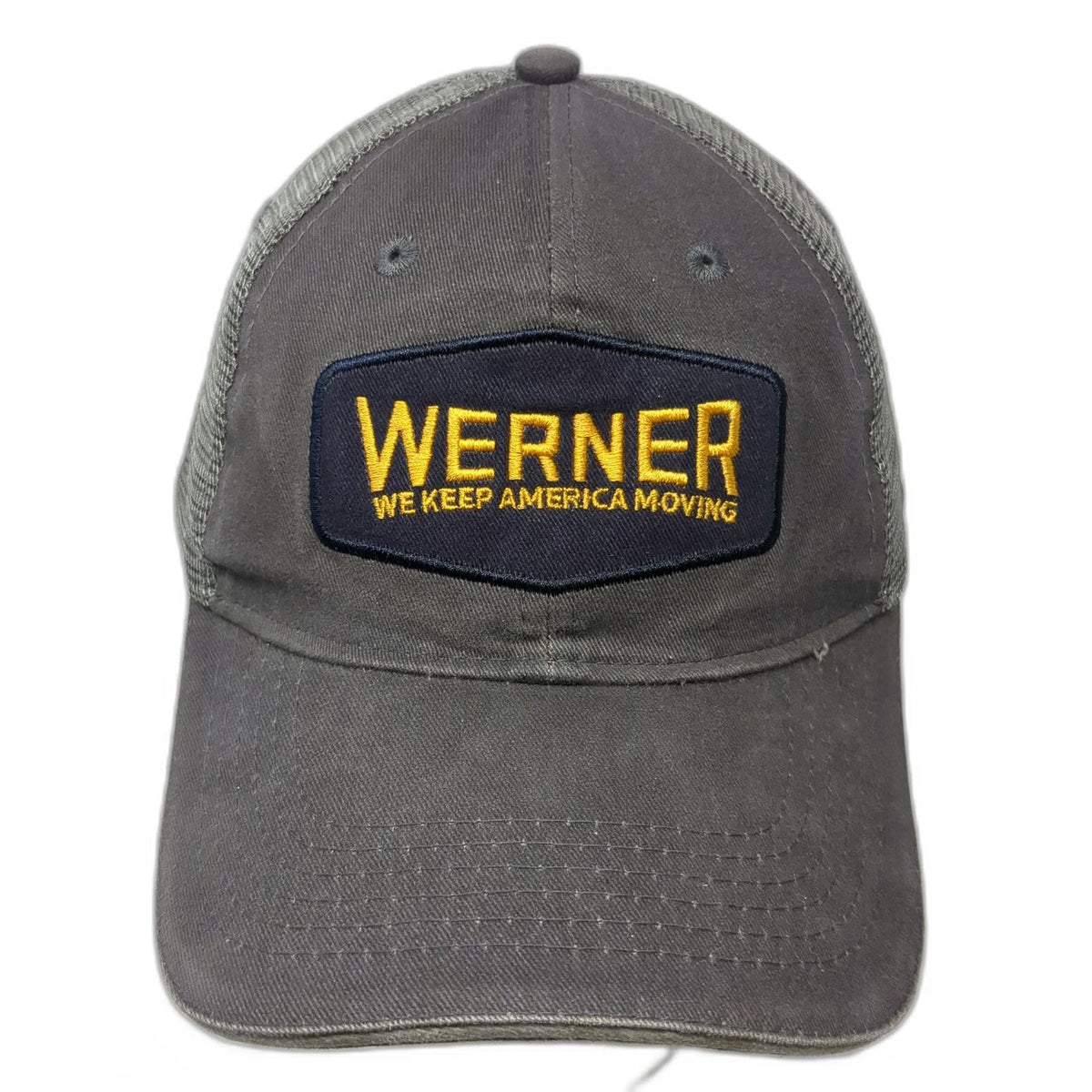 Werner Baseball Cap Gray One Size Mesh Back Patch Drive Werner Trucking hat