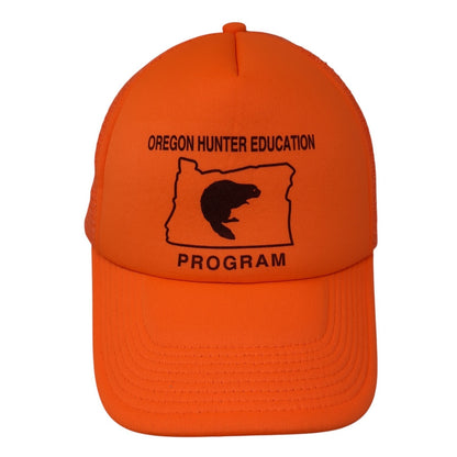 Oregon Hunter Education Program Trucker Hat Orange One Size Adjustable Mesh Back