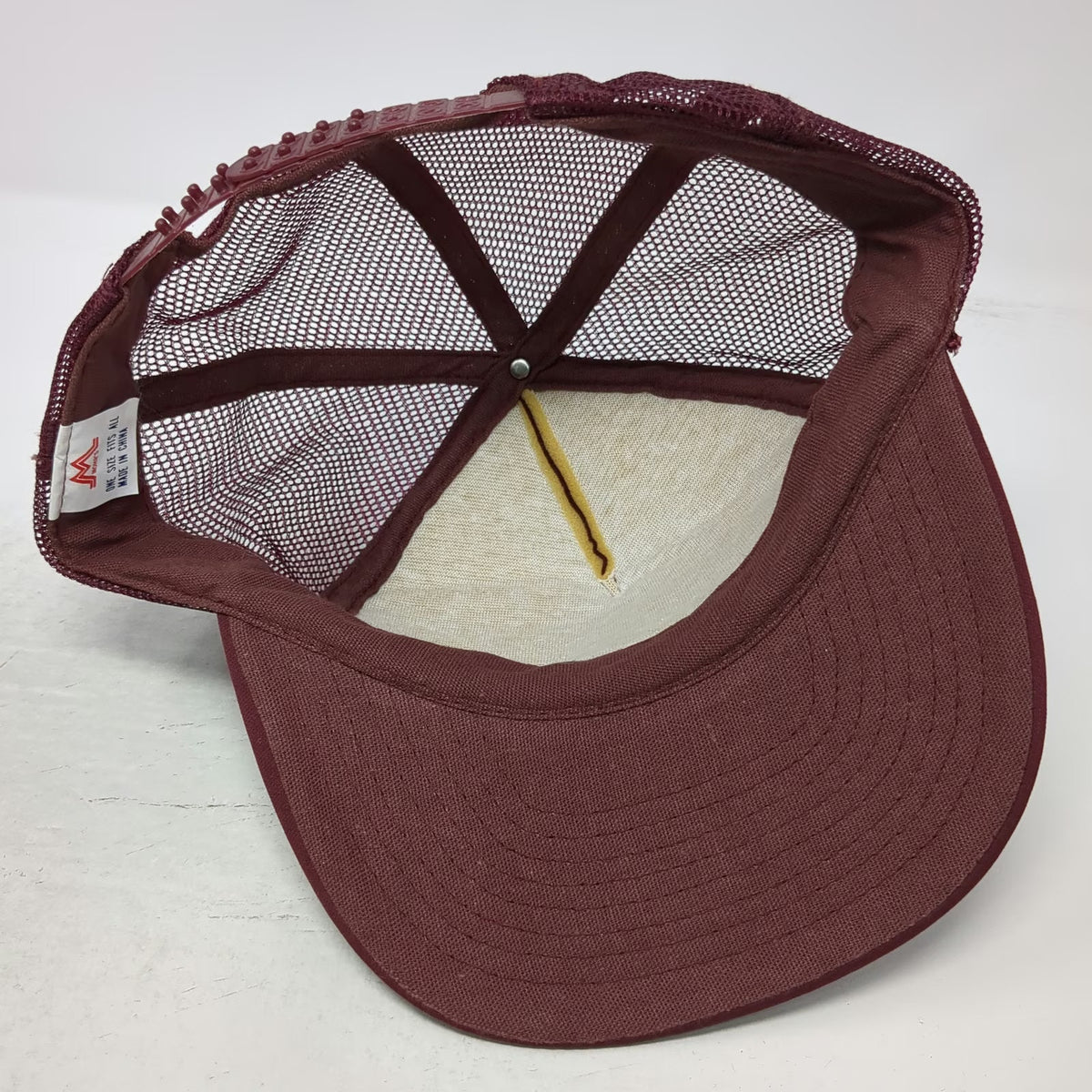 Mohr's Trucker Hat Red Yellow Horse Butt Fish Derby 1989 Monterey Mesh Vintage
