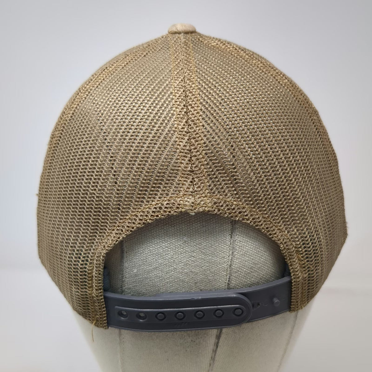 Columbia Trucker Hat Beige Gray One Size Mesh Back Mountain Patch Snapback