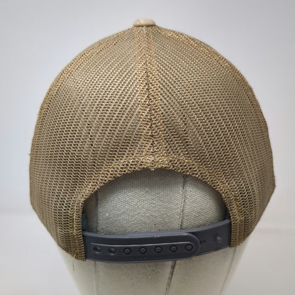 Columbia Trucker Hat Beige Gray One Size Mesh Back Mountain Patch Snapback