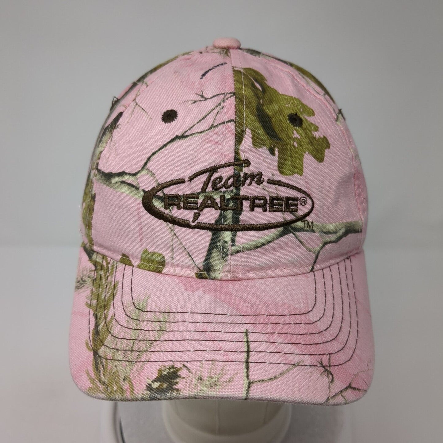 Team Realtree Strapback Hat Pink Camo One Size Embroidered Hunting