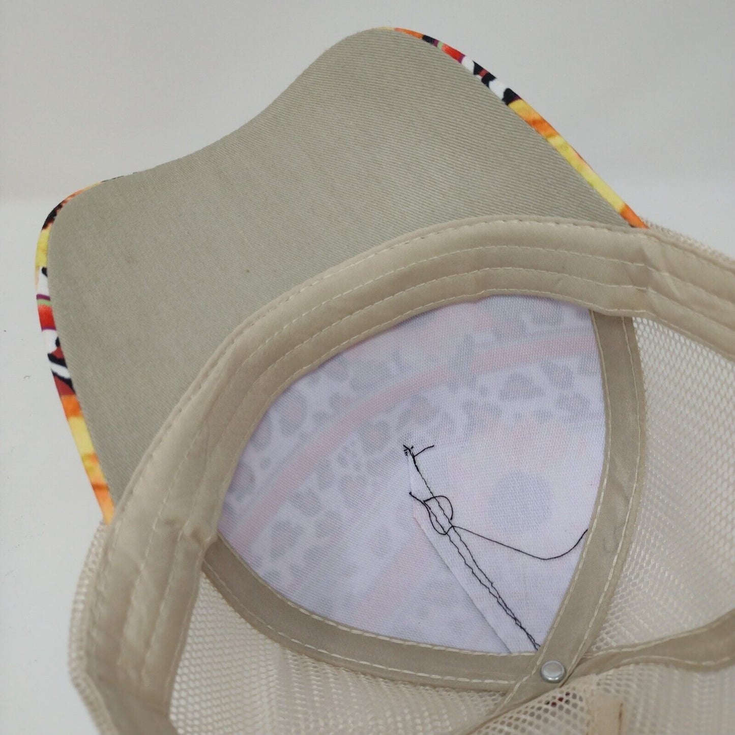 Sunflower Leopard Print Strapback Trucker Hat Multi OSFA Ponytail