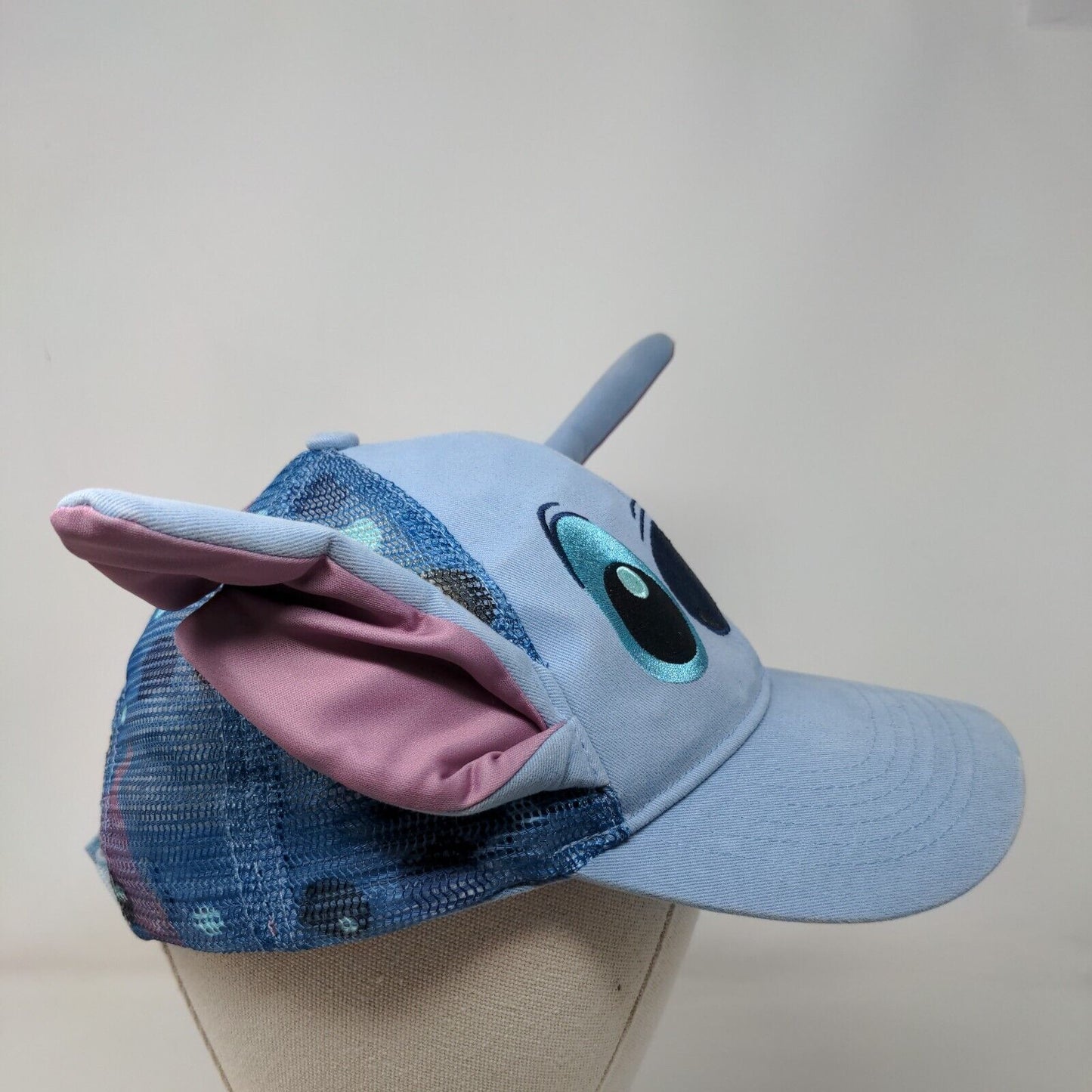 Stich Ears Adult Strapback Trucker Hat Multicolor 55-59cm Mesh Back Disney Parks