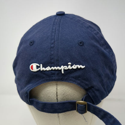 Champion Baseball Cap Blue White Red One Size Cotton Slideback Embroidered Hat