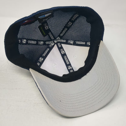 New Era Seattle Mariners MLB Blue White L Baseball Cap Hat Mesh Stretch Fitted
