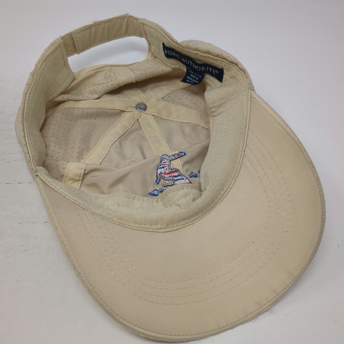 Port Authority Baseball Cap Beige One Size Poipu Surf Hawaii Mesh Breathable Hat