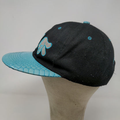 New League Men's Snapback Hat Black Blue Size OSFA Embroidered Rock Paper Cut