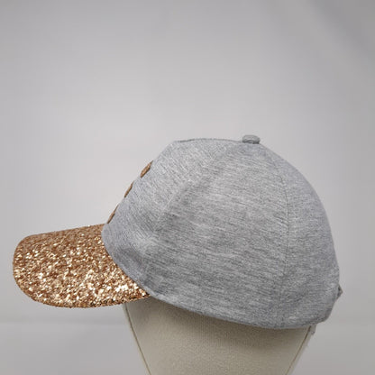 Letter E Justice Strapback Hat Multicolor OS Adjustable Gold Glitter Sequin