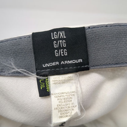 Under Armour Baseball Cap White XL Fitted Logo Polyester Mesh Breathable Hat