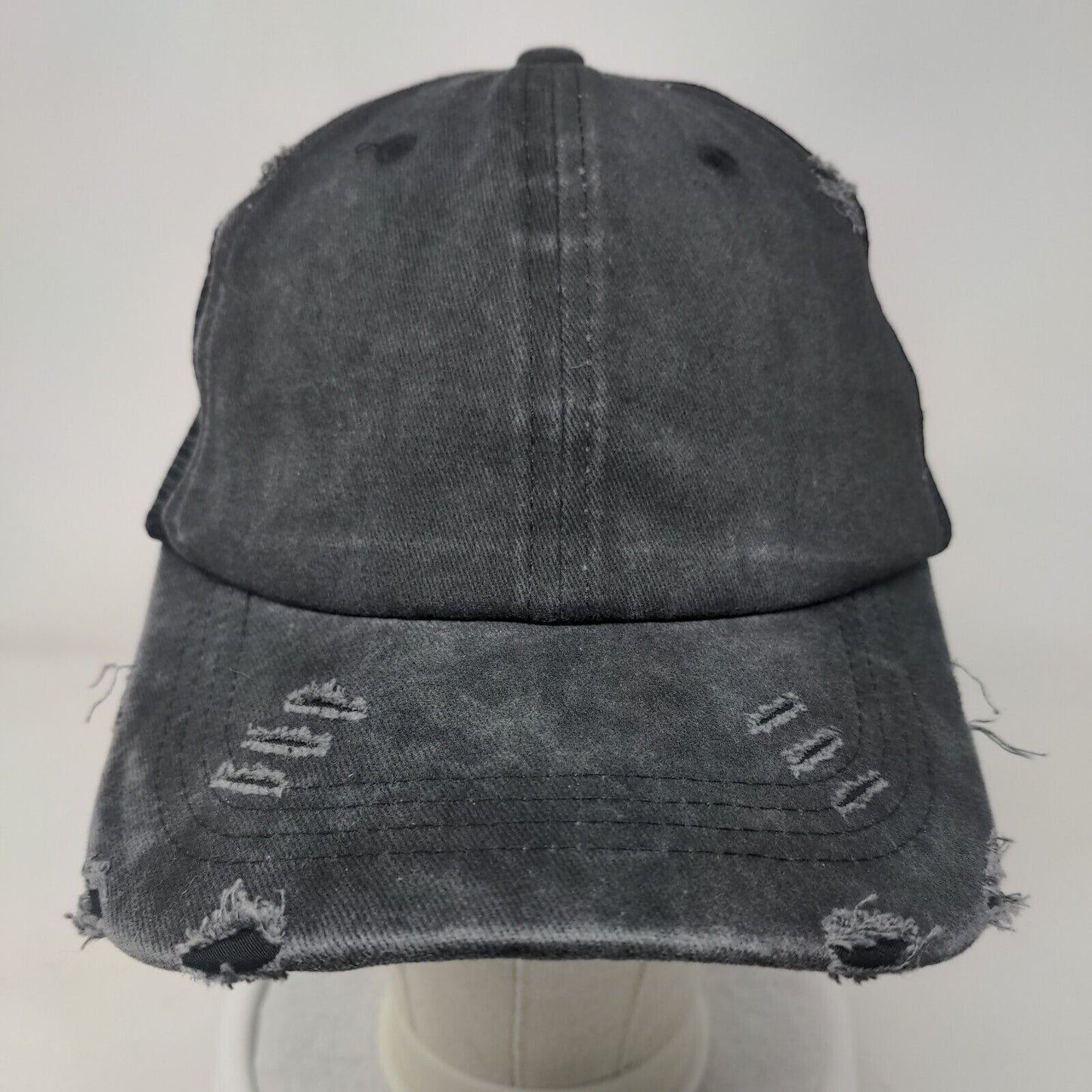 Unbranded Strapback Mesh Back Trucker Hat Gray One Size Adjustable Blank