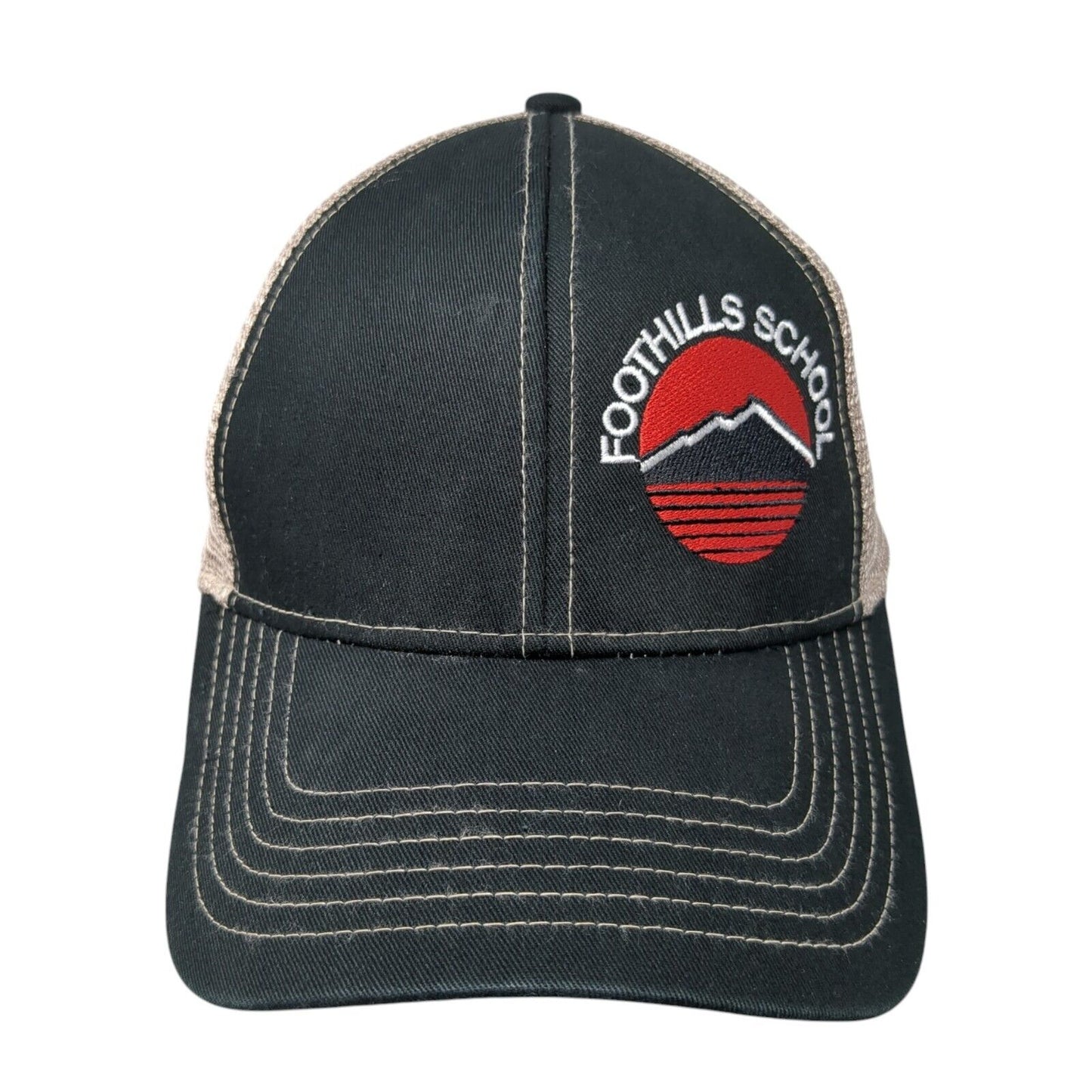 Foothills School Trucker Hat Black One Size Mesh Back Cap America