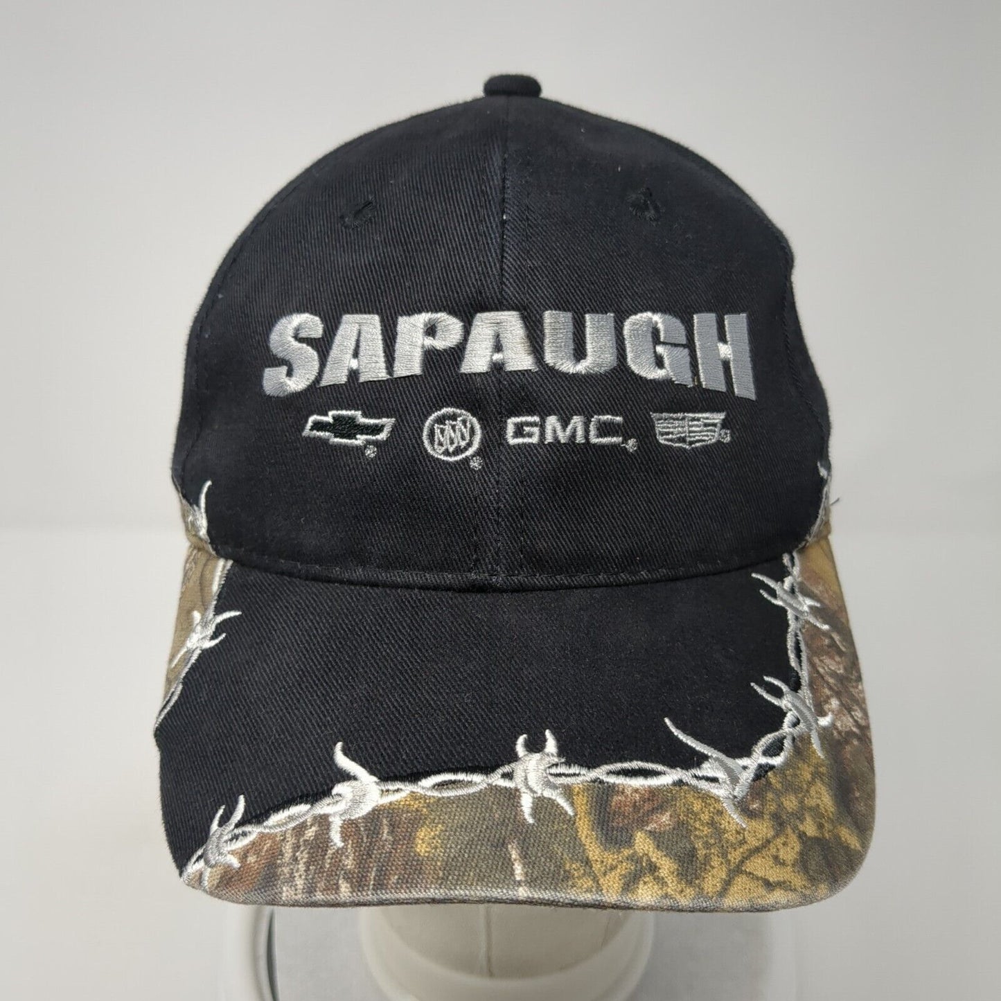 Sapaugh Chevrolet GMC Strapback Hat Black Camo One Size Adjustable Outdoor Cap