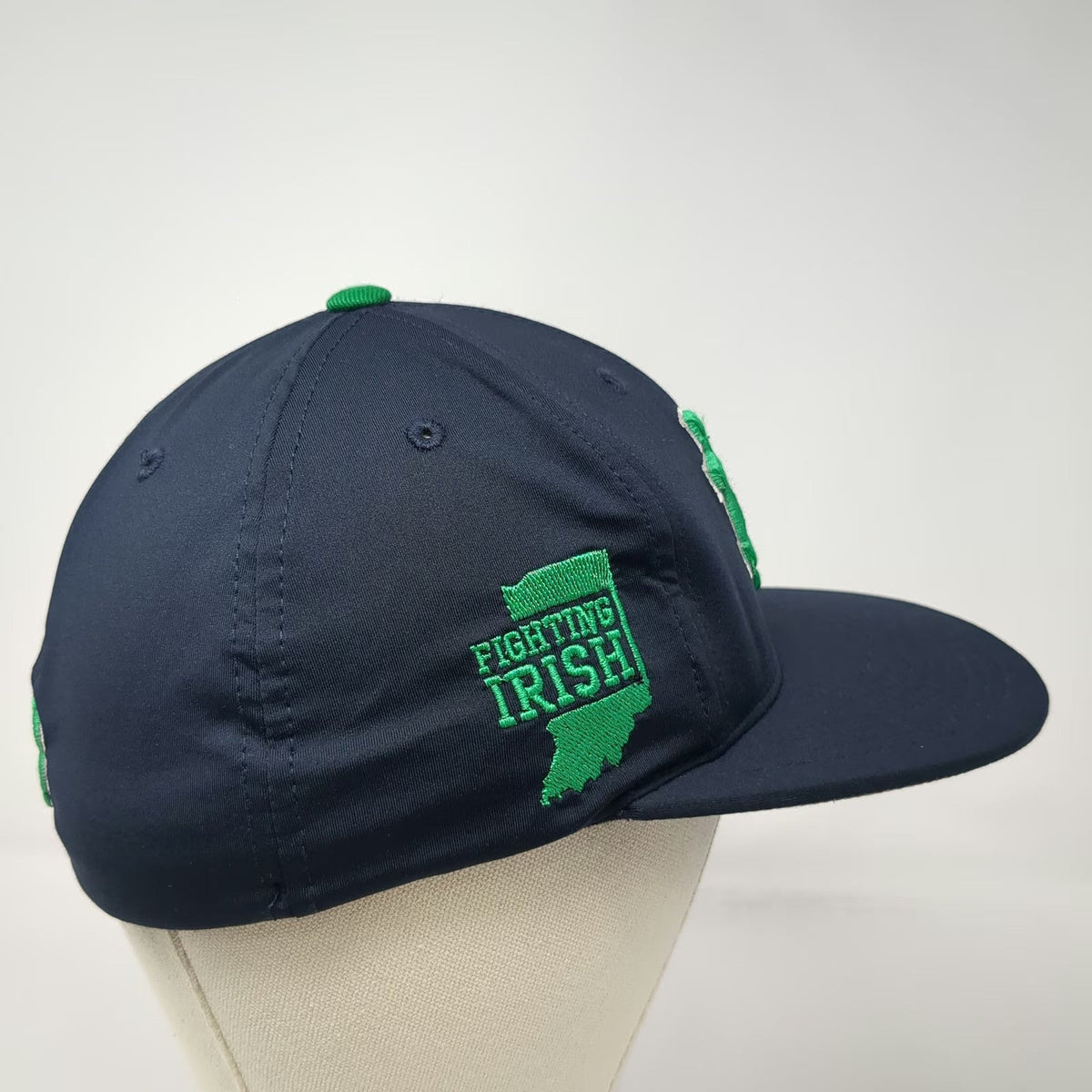 Notre Dame Fighting Irish NCAA Zephyr Blue M Cap Shamrock Indiana State Map Hat