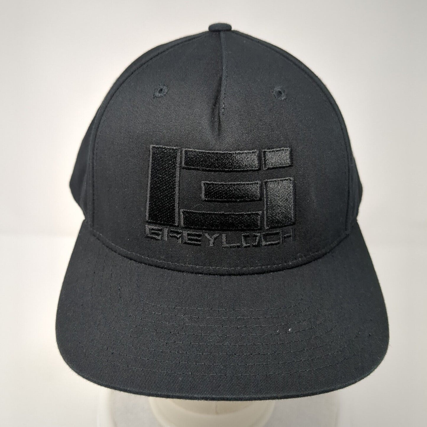 Greyloch Snapback Hat Black One Size Embroidered Solid Richardson