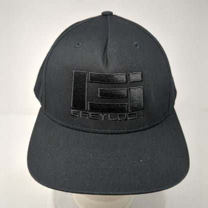 Greyloch Snapback Hat Black One Size Embroidered Solid Richardson