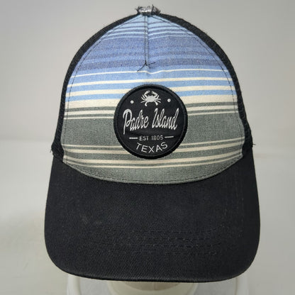 GSI Padre Island Texas Crab Stripe Trucker Hat Black Blue White Gray One Size