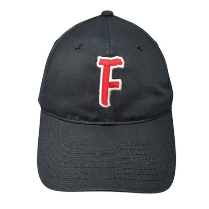 F Strapback Hat Black One Size Adjustable Embroidered 6 Panel OC Sports