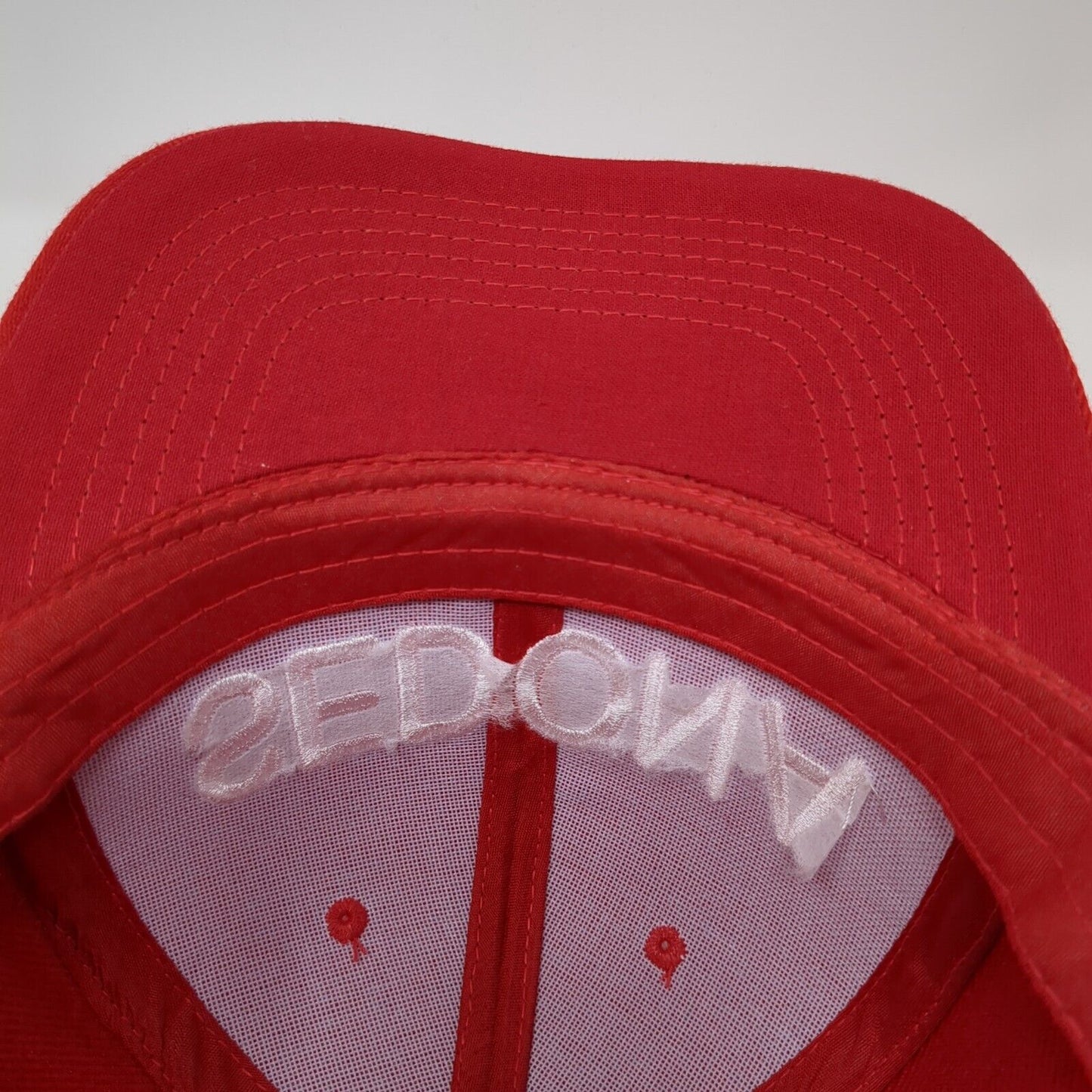 Sedona Strapback Hat Red One Size Adjustable Embroidered Solid 6 Panel
