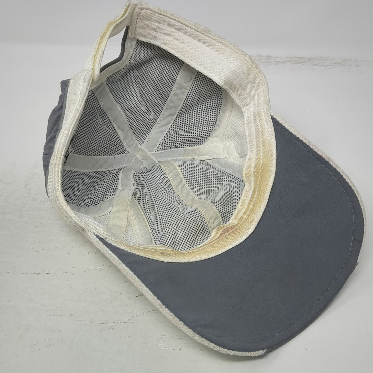 Athletic Works Baseball Cap Gray One Size Strapback Color Block Curved Brim Hat