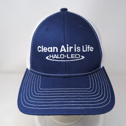 Clean Air Is Life Halo Led Snapback Trucker Hat Blue OS Adjustable Mesh Back