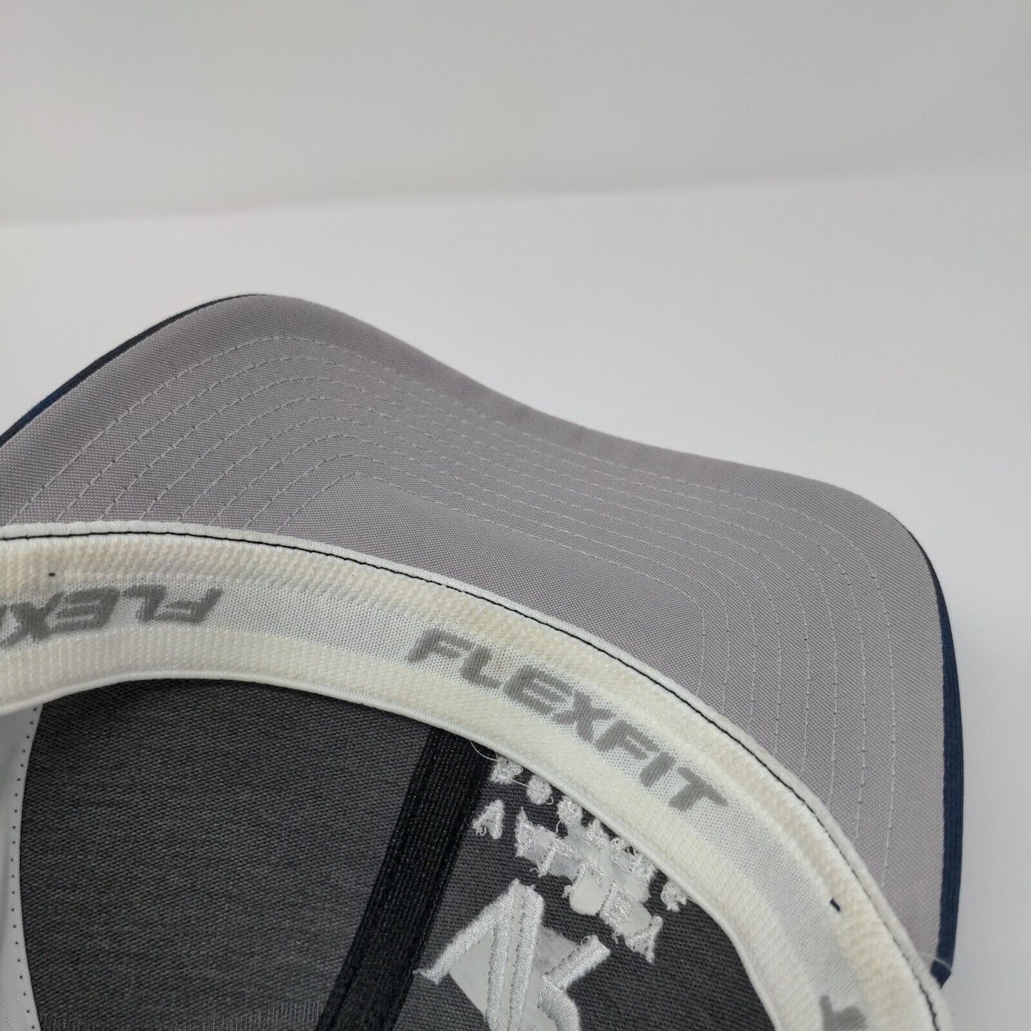 VR Valley Roofing Fitted Trucker Hat Blue L/XL Flexfit Mesh Back Yupoong