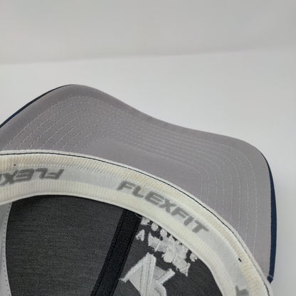 VR Valley Roofing Fitted Trucker Hat Blue L/XL Flexfit Mesh Back Yupoong