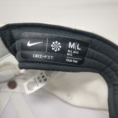 Nike Baseball Cap White L Strapback Dri-FIT Embroidered Swoosh Adjustable Hat