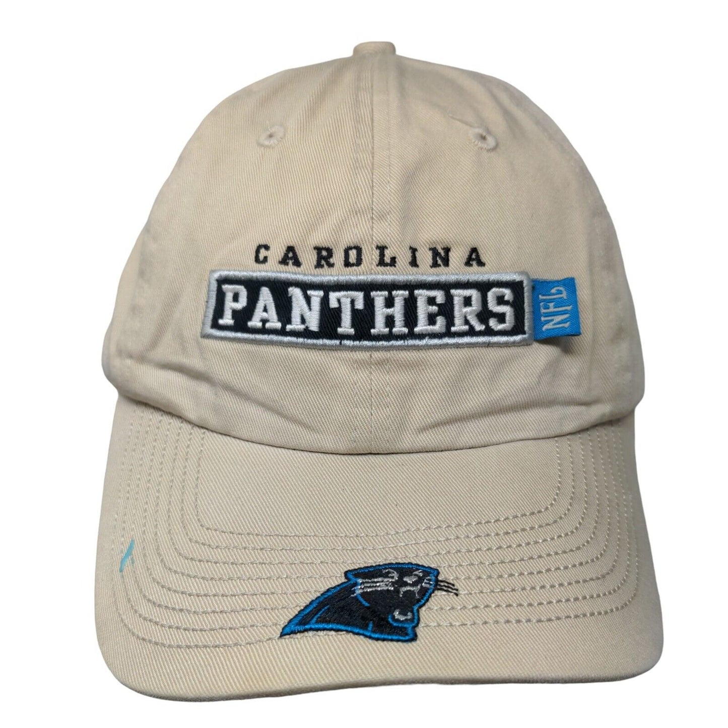 Carolina Panthers Slideback Hat Tan OSFA Embroidered Logo NFL Cotton