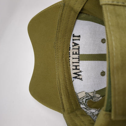 Whitetail Whiskey Strapback Hat Green OSFA Embroidered Deer 6 Panel Cotton