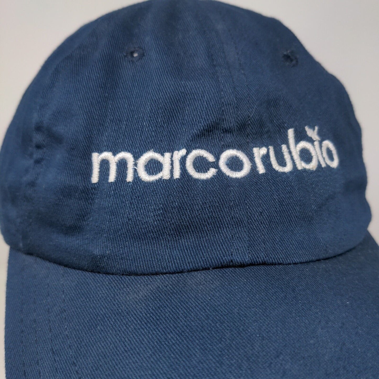 Marco Rubio Strapback Hat Blue One Size Adjustable Embroidered Vented Holes