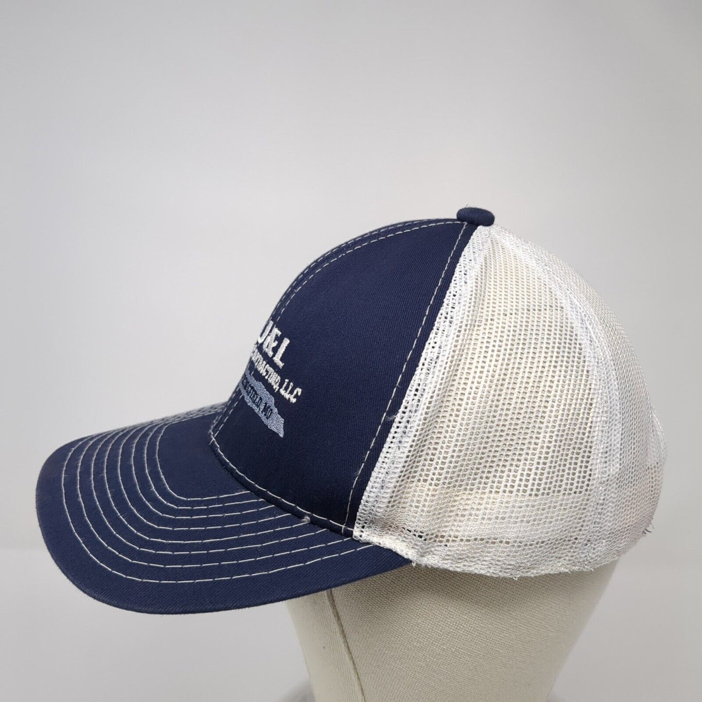 J & L Contracting LLC Strapback Trucker Hat Blue One Size Mesh Back
