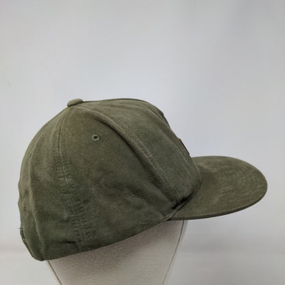 Vans Leather Patch Snapback Hat Green OSFA Adjustable Vent Holes