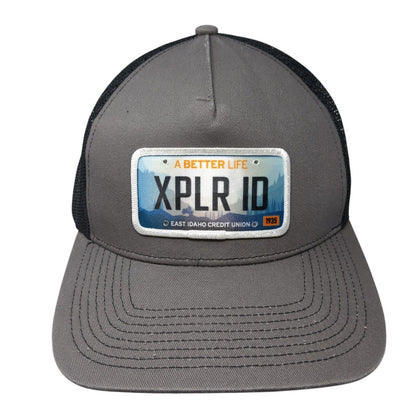 A Better Life XPLR ID East Idaho Credit Union Trucker Hat Gray OS Mesh Back OC