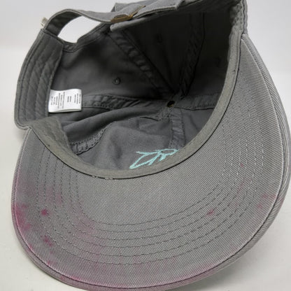 Life Is Good Baseball Cap Gray One Size Flower Floral Cotton Hat Adjustable