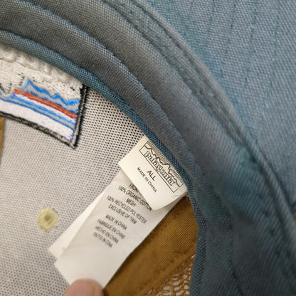 Patagonia Trucker Hat Beige Blue Brown One Size Mesh Snapback P-6 Logo