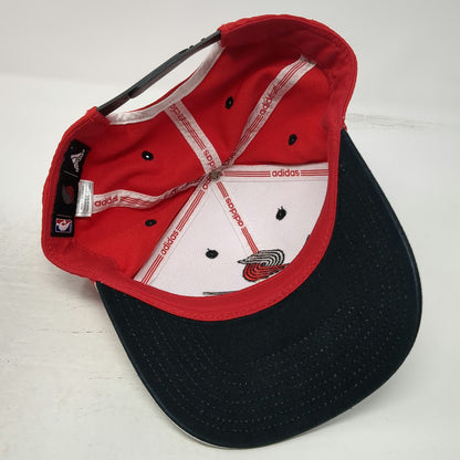 Portland Trail Blazers NBA Adidas Snapback Hat White Red Black One Size Pinwheel