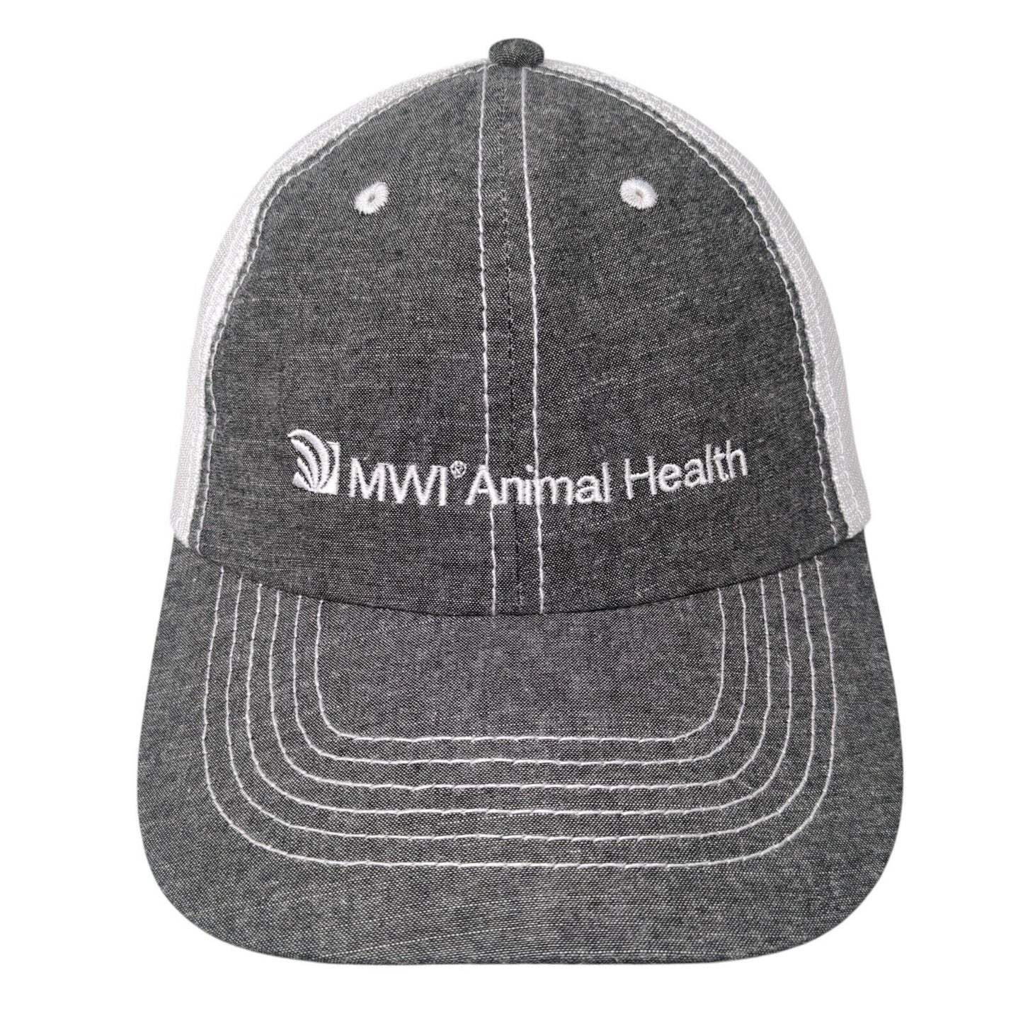 MWI Animal Health Strapback Trucker Hat Gray One Size Mesh Back 6 Panel