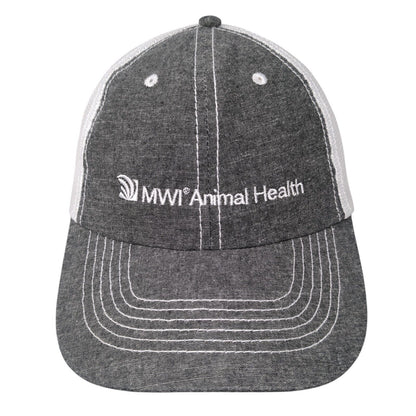 MWI Animal Health Strapback Trucker Hat Gray One Size Mesh Back 6 Panel